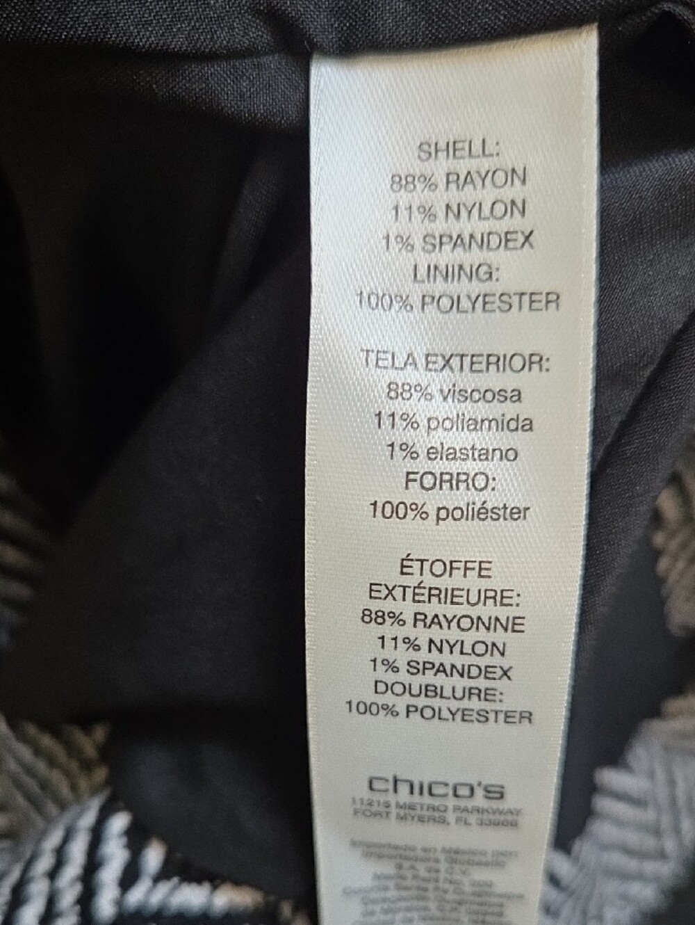 Chico's Ruffle Trim Ponte Jacket - Picture 7 of 7